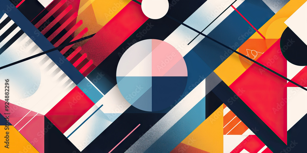 Geometric Fusion: Dynamic Shapes and Patterns for a Modern Office - Picture bold geometric shapes intersecting and overlapping, creating a sense of movement Geometric Fusion: Dynamic Shapes and Patterns for a Modern Office - Picture bold geometric shapes intersecting and overlapping, creating a sense of movement