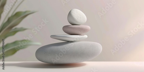 Abstract Balance: Harmonious Designs for a Balanced Workplace - Visualize abstract artworks with balanced compositions and calming colors, creating a sense of equilibrium in a corporate setting photo