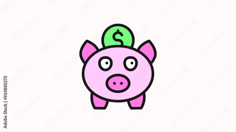 motion icon piggy bank motion icon piggy bank