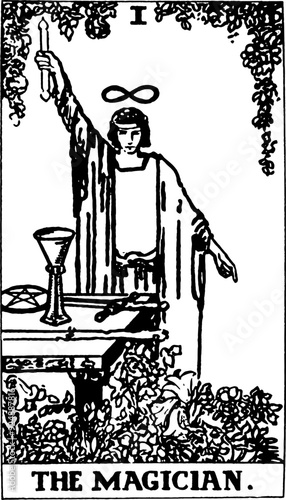 The Magician, an individual major arcana tarot card 