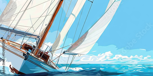 Sailing Essentials: Set Sail with Confidence and Style - Visualize a set that includes a sailboat, sails, and rigging, perfect for those looking to embark on sailing adventures