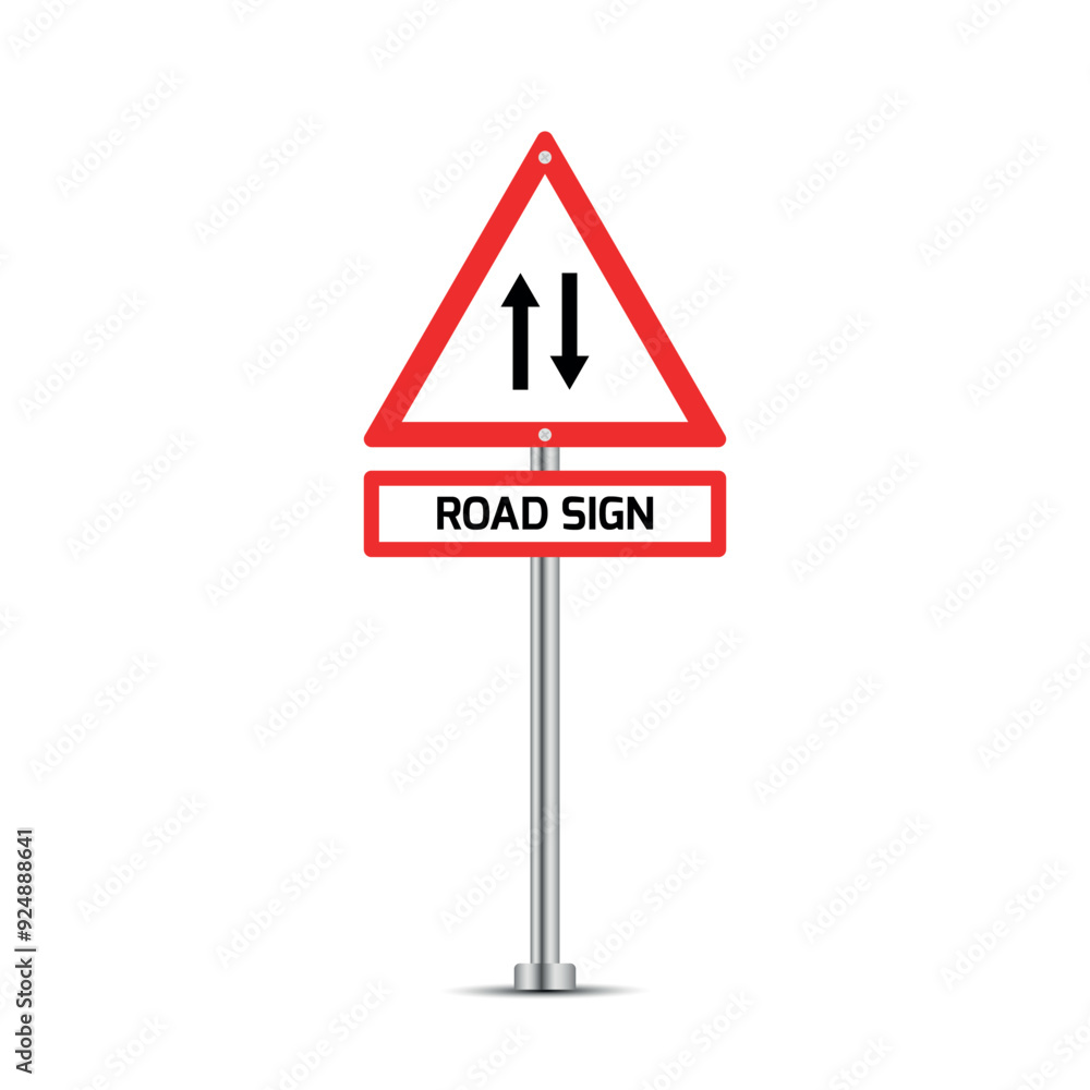 International road sign on white background. International road sign on white background.