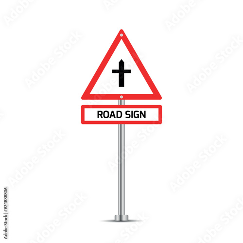 International road sign on white background.