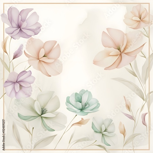 Elegant Floral Watercolor Background, created with generative AI technology
