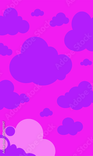 A soft pink background adorned with beautiful purple clouds on it