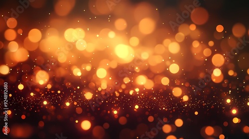 Light Amber Glow Bokeh blurry illumination bokeh background, 3d illustration background, Generative AI illustration