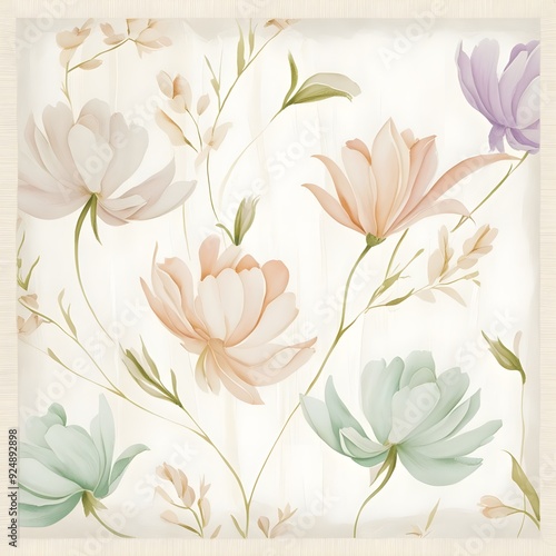 Elegant Floral Watercolor Background, created with generative AI technology
