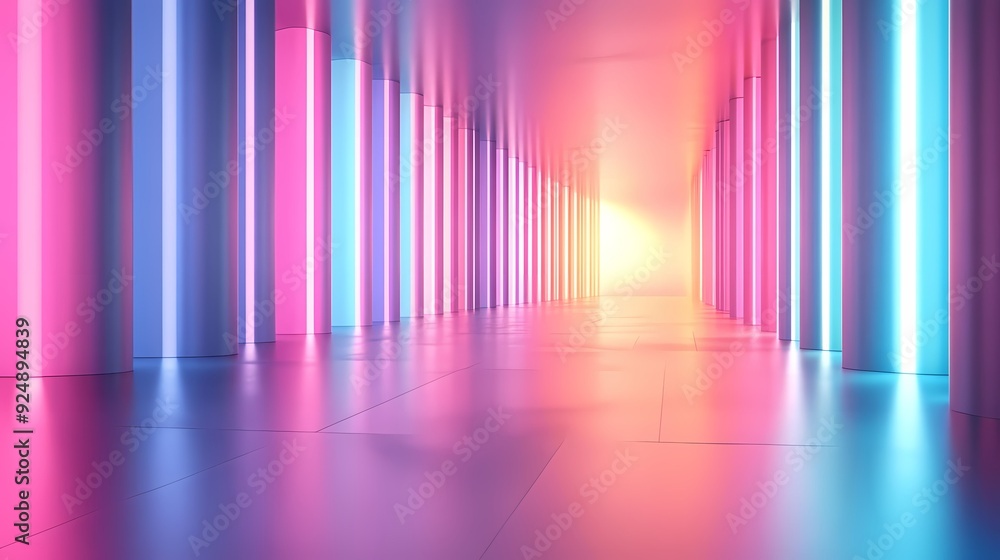 Metallic Gradient illumination, pastel colors, 3D illustration style, Generative AI illustration Metallic Gradient illumination, pastel colors, 3D illustration style, Generative AI illustration