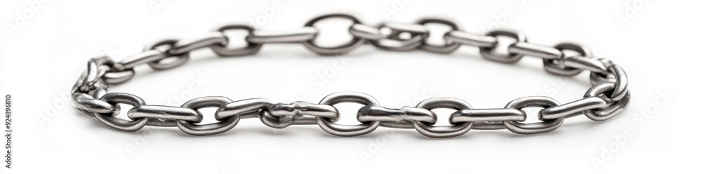 Obraz premium The silver links of a metal chain are isolated on a transparent background