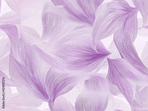 Soft purple leaves with delicate lines create a seamless, flowing pattern on a light background, providing a gentle, calming aesthetic with a modern touch.