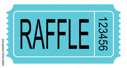 Blue Raffle ticket icon. Clipart image isolated on white background. Vector illustration.
