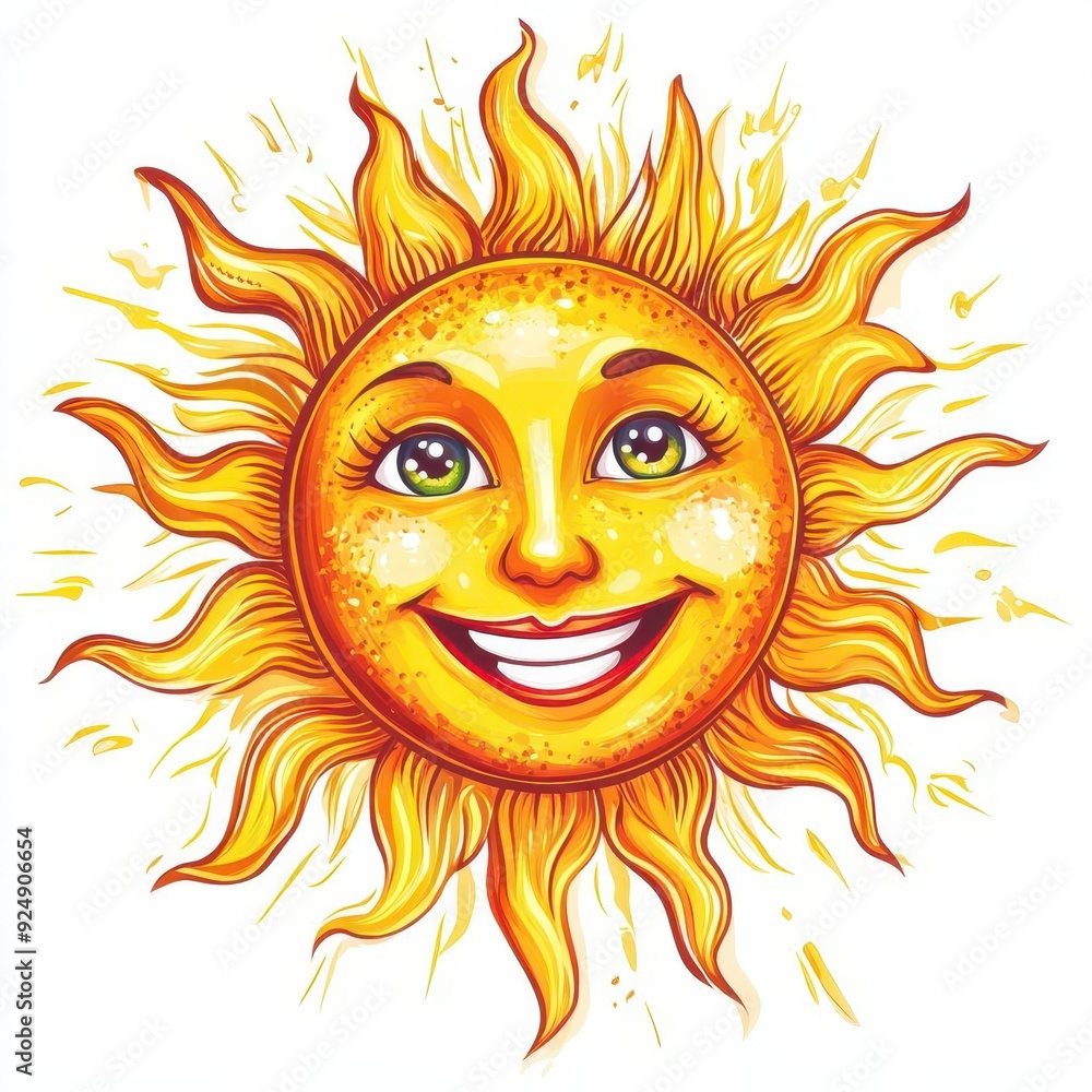 Bright and cheerful sun, sunny, yellow, happy, summer, clipart, white background, high quality--ar 1:1 Bright and cheerful sun, sunny, yellow, happy, summer, clipart, white background, high quality--ar 1:1