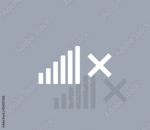 Vector icon of white color with shadow on gray background