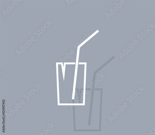 Vector icon of white color with shadow on gray background