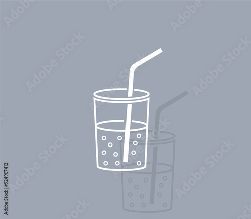 Vector icon of white color with shadow on gray background