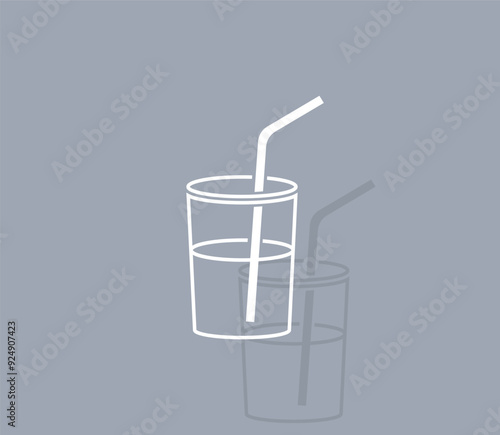 Vector icon of white color with shadow on gray background