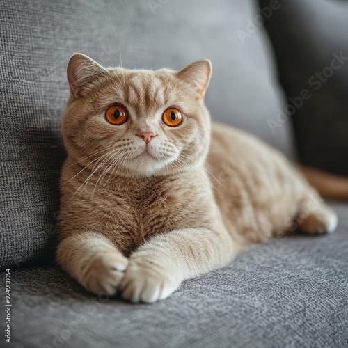 Wallpaper Mural Scottish Fold Cat Relaxing Comfortably at Home Torontodigital.ca