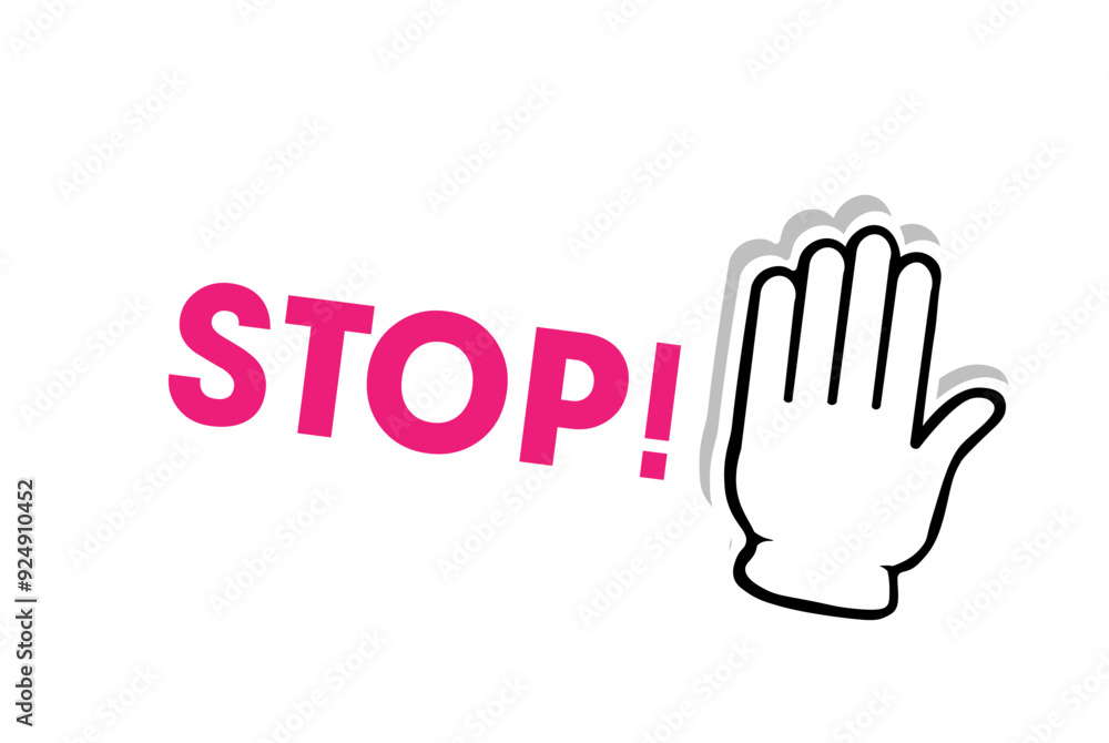 Obraz premium stop. Up hand. Gesture. Vector illustrations for websites, posters, promotional .