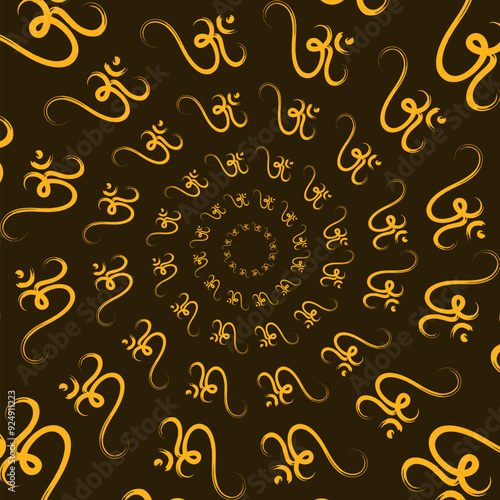 Hand drawn Om symbol pattern background design