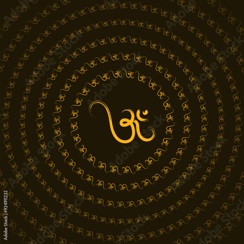 Religious symbol om sign pattern for hinduism and buddhism
