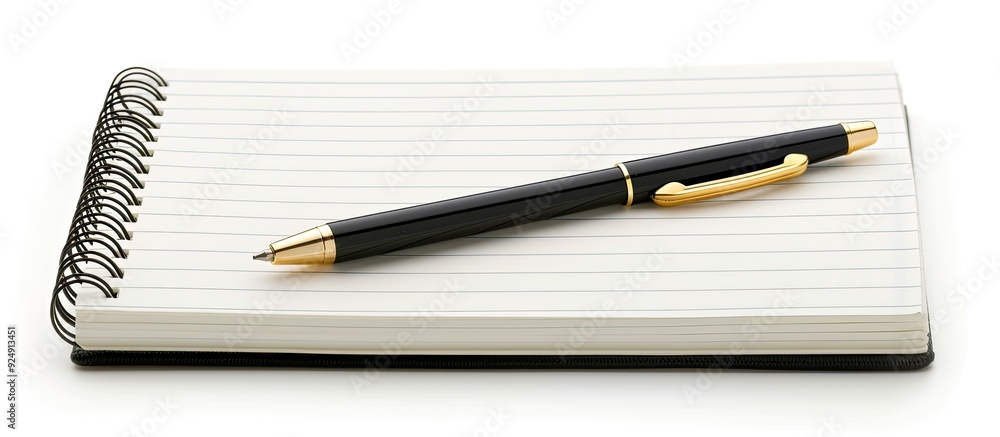 White background featuring a notepad and pen perfect for adding text or designs a versatile copy space image White background featuring a notepad and pen perfect for adding text or designs a versatile copy space image