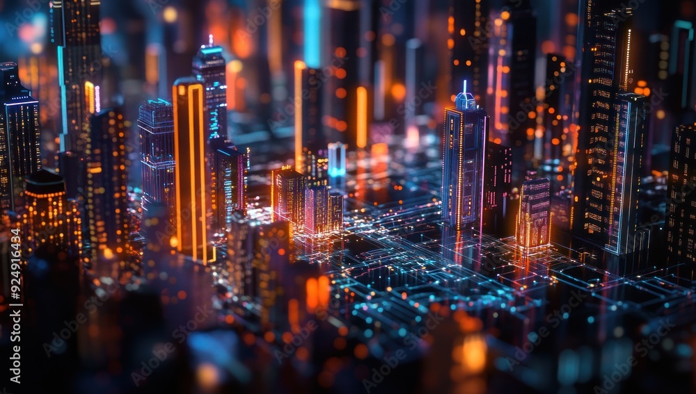 Cyberpunk Cityscape with Neon Lights Cyberpunk Cityscape with Neon Lights