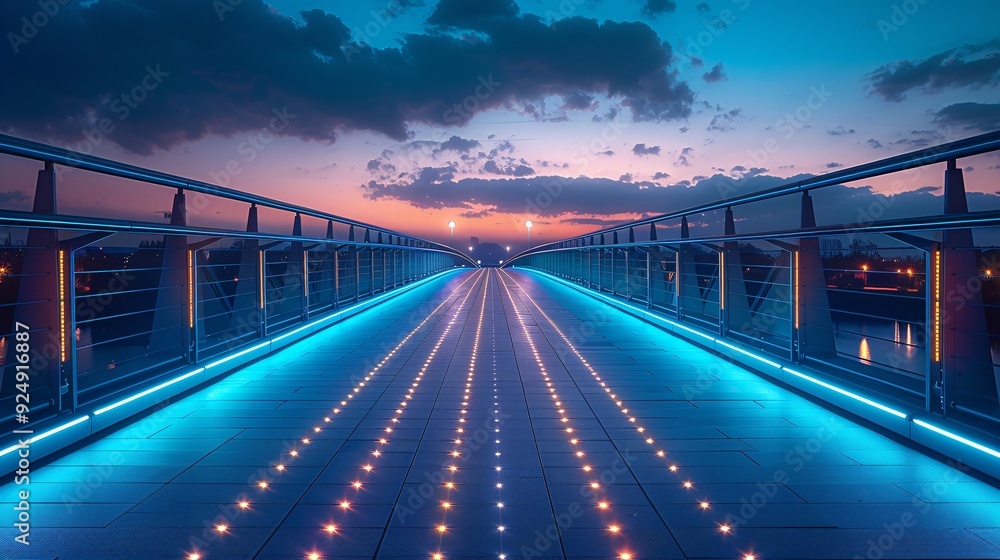 Solar Cells on a Bridge: Solar cells integrated into the structure of a modern bridge, powering lights and sensors. Solar Cells on a Bridge: Solar cells integrated into the structure of a modern bridge, powering lights and sensors.