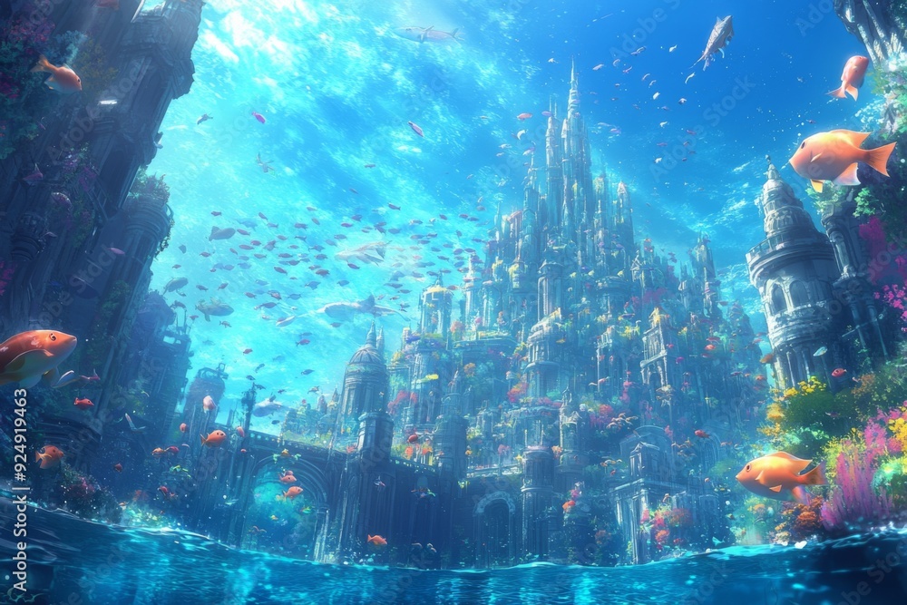 Enchanted Underwater City: A Fantasy Realm of Coral Castles and ...