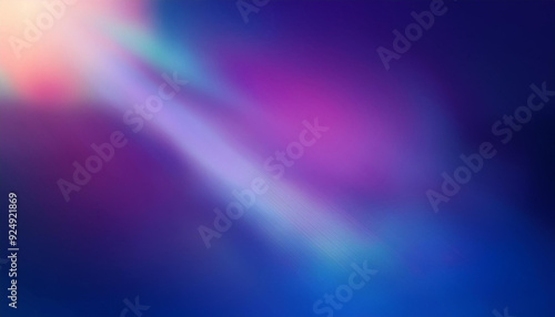 Abstract Radiant Light Beams. Soft Gradient Hues of Blue Purple Pink in Ethereal Luminescence, Dreamlike Horizons Tranquil, Serene Energy Flow Cosmic Digital Background. Banner Poster Wallpaper