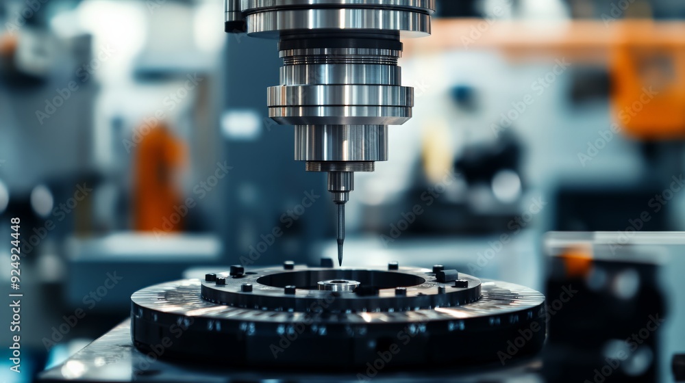 Close-up of a CNC machine in a factory, showcasing precision engineering and advanced manufacturing technology. Close-up of a CNC machine in a factory, showcasing precision engineering and advanced manufacturing technology.