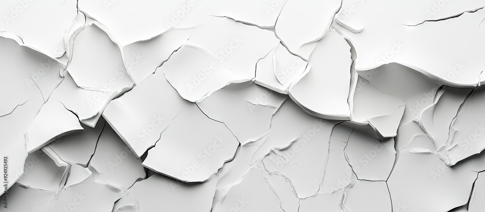 Zigzag pattern on the fractured white wall. with copy space image. Place for adding text or design Zigzag pattern on the fractured white wall. with copy space image. Place for adding text or design