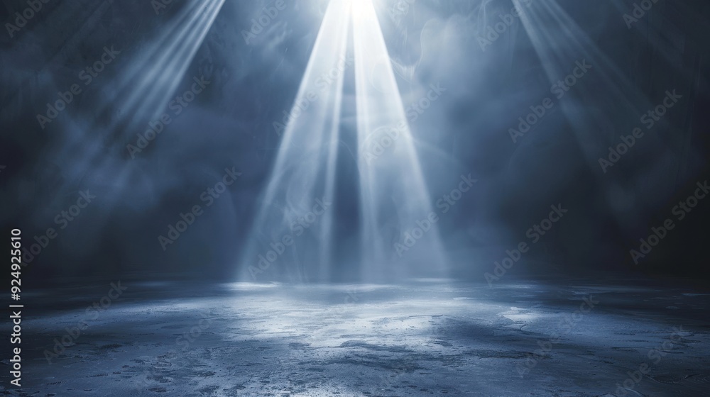 A spotlight background with focused beams of light illuminating a dark stage, creating a dramatic and intense effect that draws attention to the center of the scene A spotlight background with focused beams of light illuminating a dark stage, creating a dramatic and intense effect that draws attention to the center of the scene