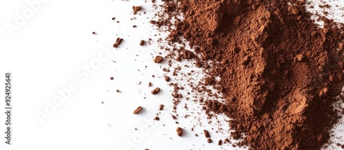 cocoa powder on white. with...
