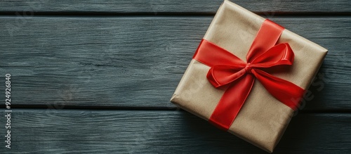 Gift box wrapped in recycle...
