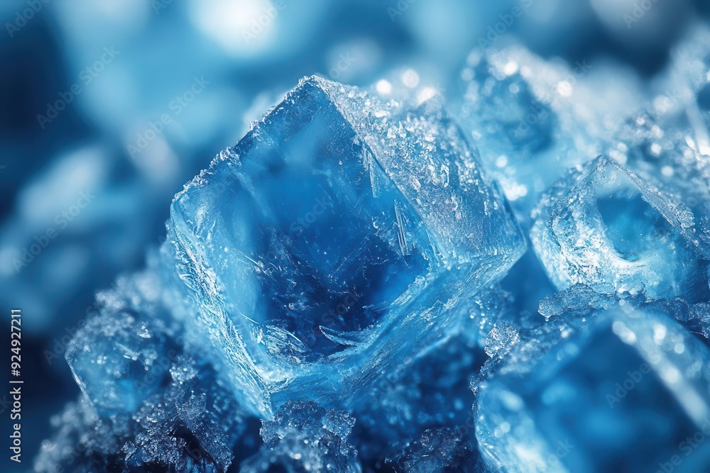 abstract macro photograph of fractured ice crystals forming intricate patterns cool blue tones and subtle light refraction create a mesmerizing otherworldly landscape abstract macro photograph of fractured ice crystals forming intricate patterns cool blue tones and subtle light refraction create a mesmerizing otherworldly landscape