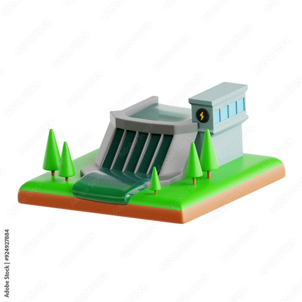 hydro generator 3d icon illustration hydro generator 3d icon illustration