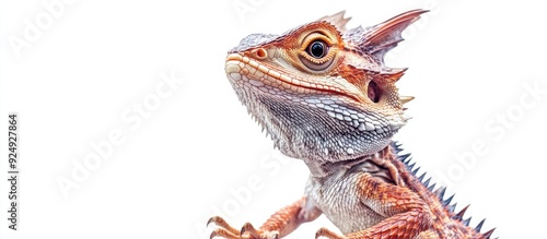 Frilled Dragon against a wh...
