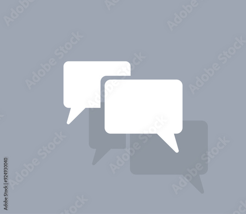 Vector icon of white color with shadow on gray background