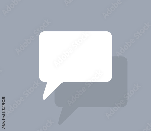 Vector icon of white color with shadow on gray background
