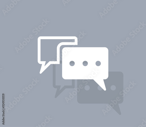 Vector icon of white color with shadow on gray background