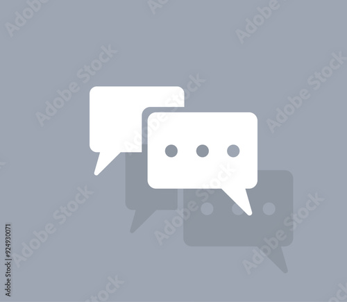 Vector icon of white color with shadow on gray background