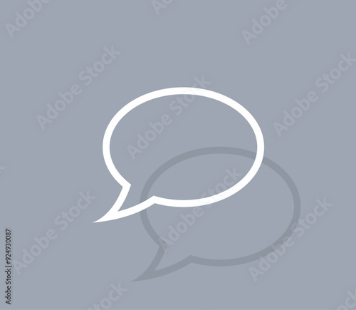 Vector icon of white color with shadow on gray background