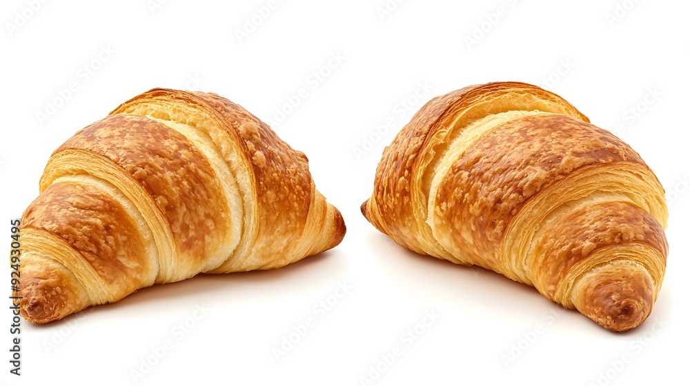 Freshly Baked Golden Croissants on Wooden Table,Delectable Breakfast Pastries Freshly Baked Golden Croissants on Wooden Table,Delectable Breakfast Pastries