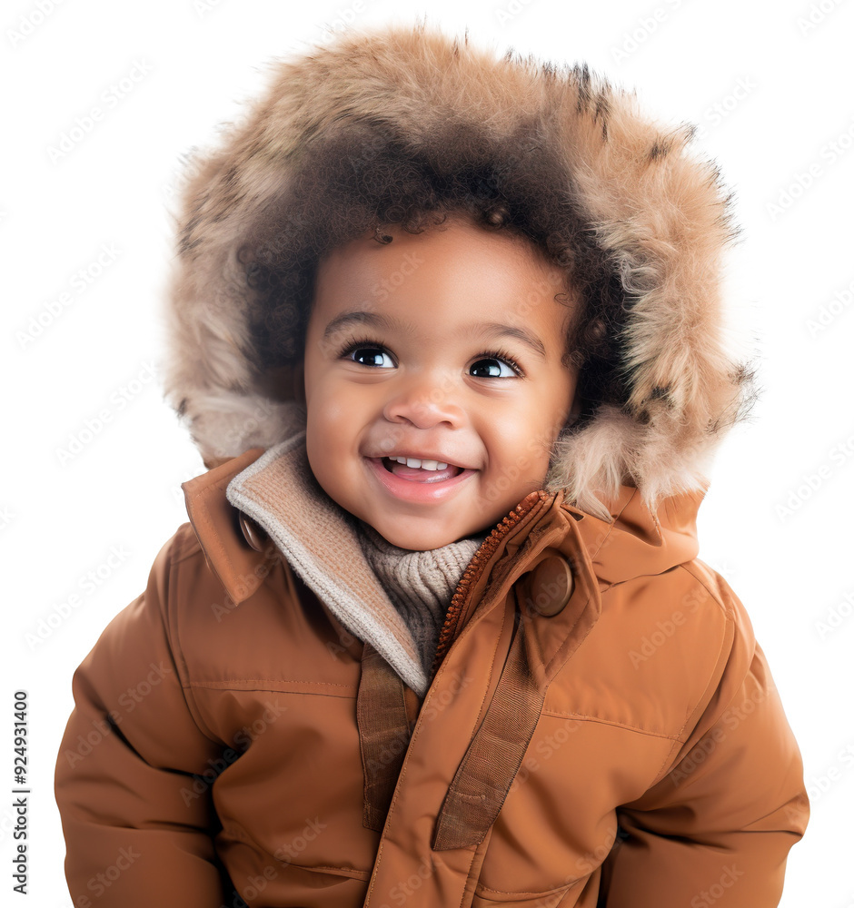 African American cute little boy wearing winter coat African American cute little boy wearing winter coat