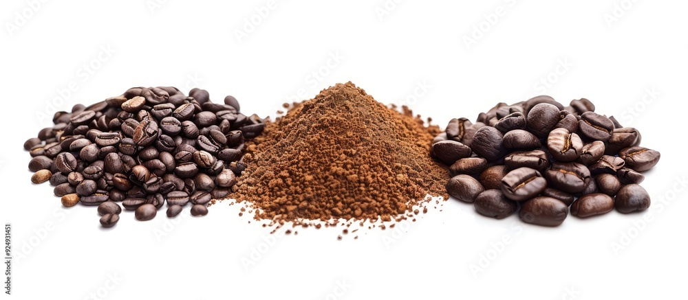 Coffee beans isolated on a white background with a space for copy Coffee beans isolated on a white background with a space for copy
