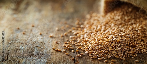 Organic wheat grains on the...