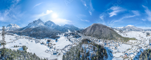 Grandiose Gebirgskulisse im Winter rund um Biberwier in der Tiroler Zugspitz Region photo