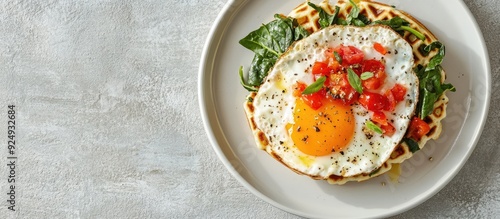 Fried egg topped with chees...
