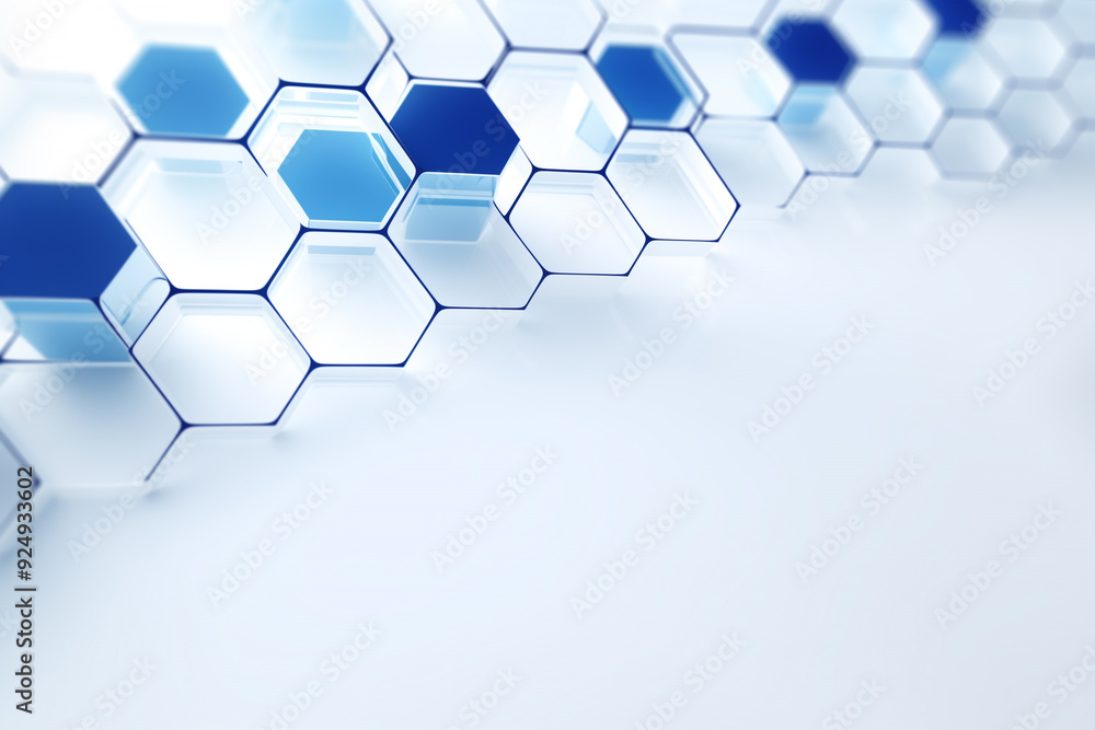 Abstract blue hexagons pattern background for design.Hi-tech science and research concept innovation. Abstract blue hexagons pattern background for design.Hi-tech science and research concept innovation.