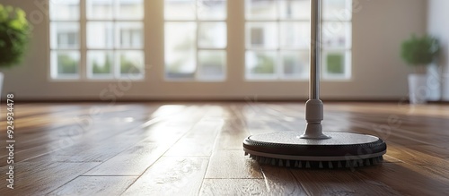 Mop on the plank flooring i...